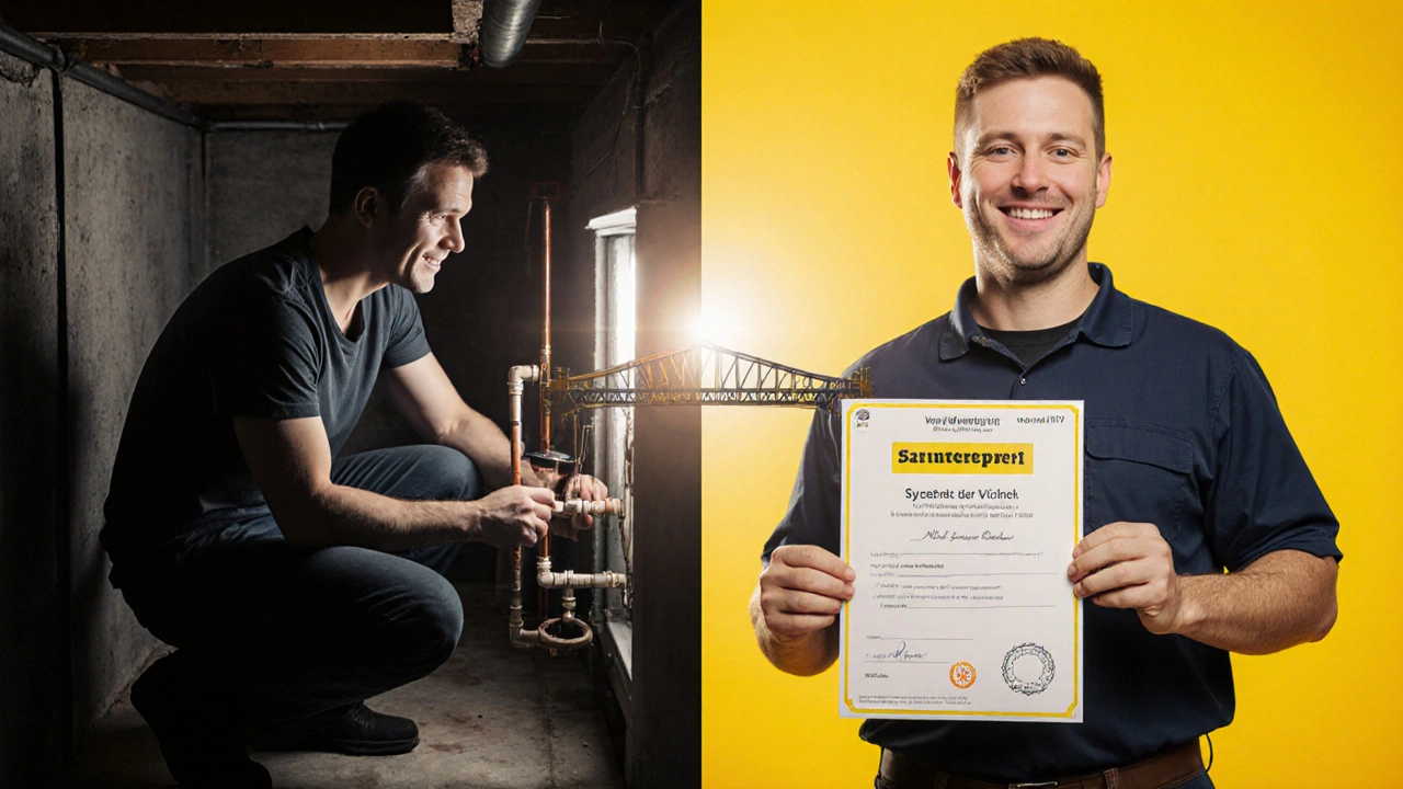 Gegensatz: Selbstbau-Gefahr links, professionelle Sicherheit rechts mit Zertifikat.