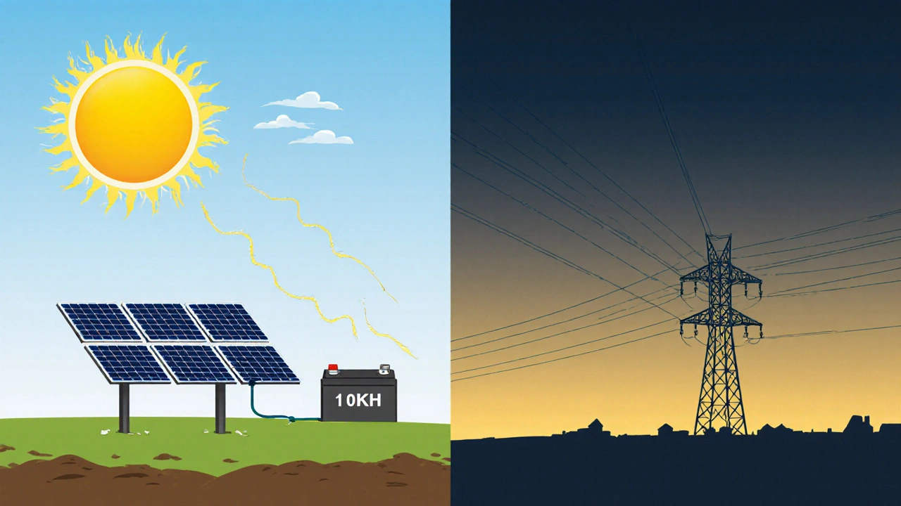 Saisonale Energiebilanz: Sommer mit vollem Solareinspeisung und Winter mit geringer Produktion.