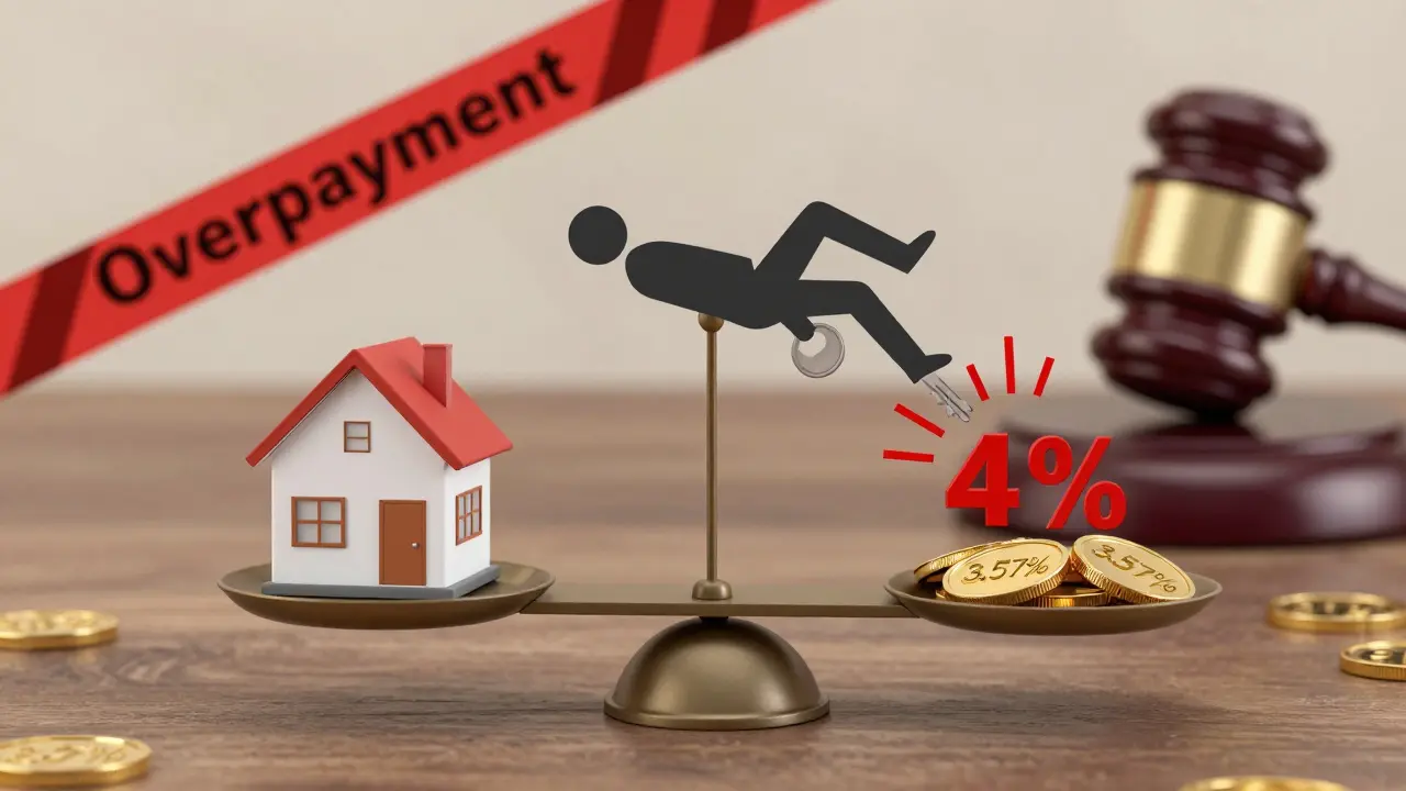 Waage mit Haus und Schlüssel, die gleich schwer sind – illegale höhere Provision fällt ab.