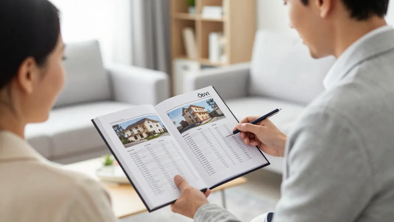 Ein zertifizierter Gutachter präsentiert einem Erben ein professionelles Immobilienbewertungsgutachten.