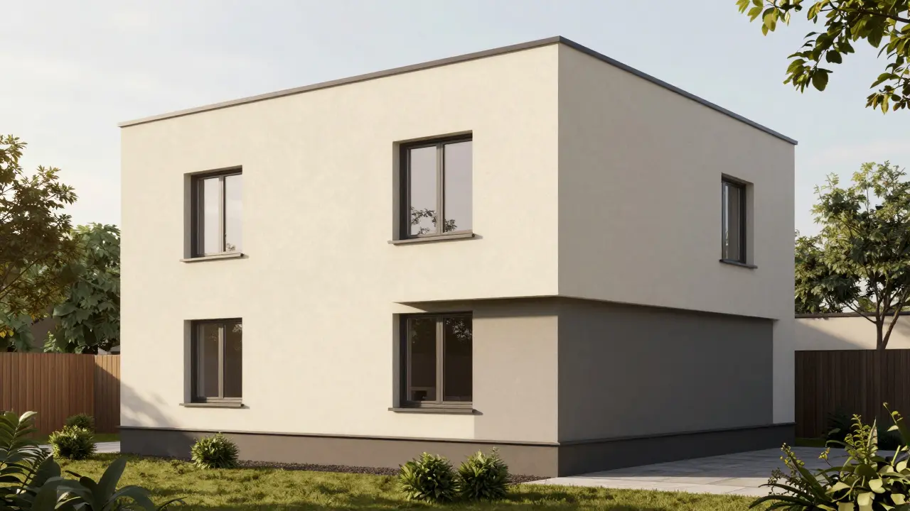 Fassade zweifarbig gestalten: Entwürfe, Muster & Probeanstrich-Anleitung