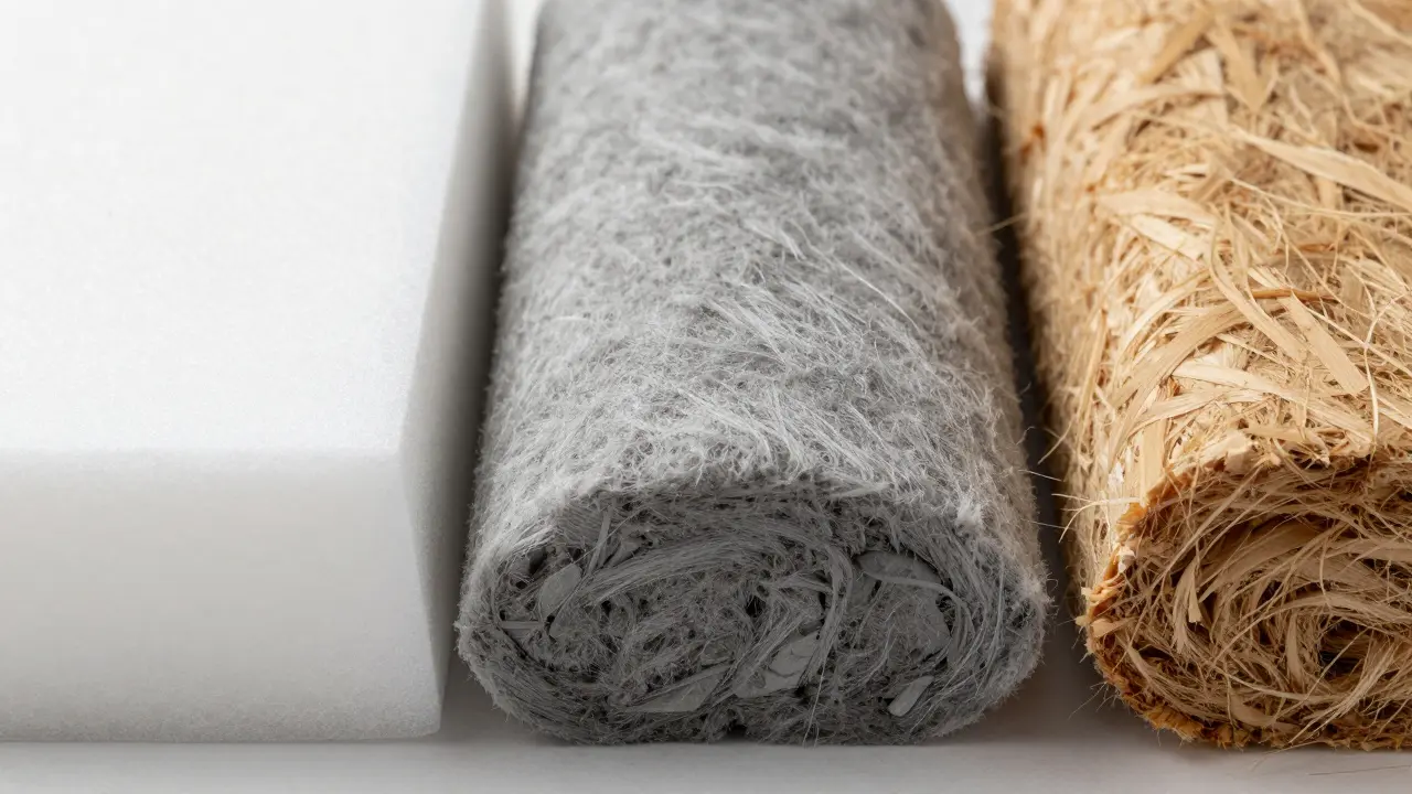Vergleich von Dämmmaterialien: Polyurethan, Steinwolle und Holzfaser