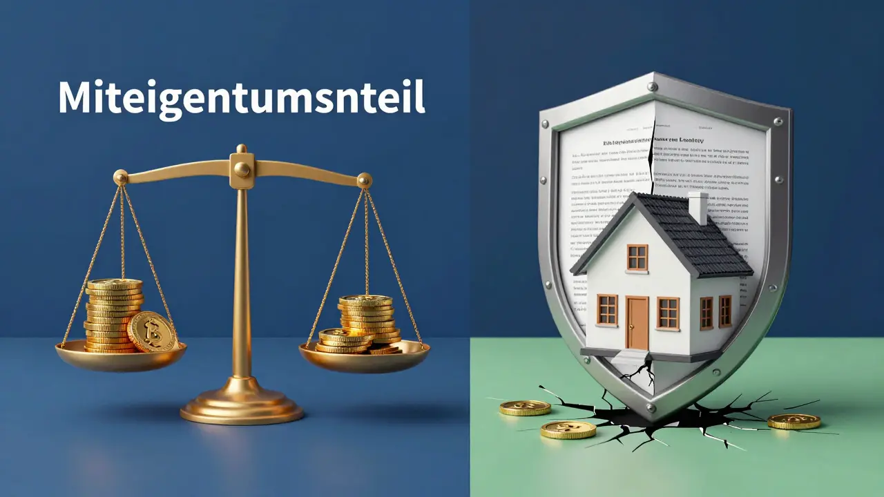 Symbolische Darstellung von Kostenverteilung und Rechtsschutz