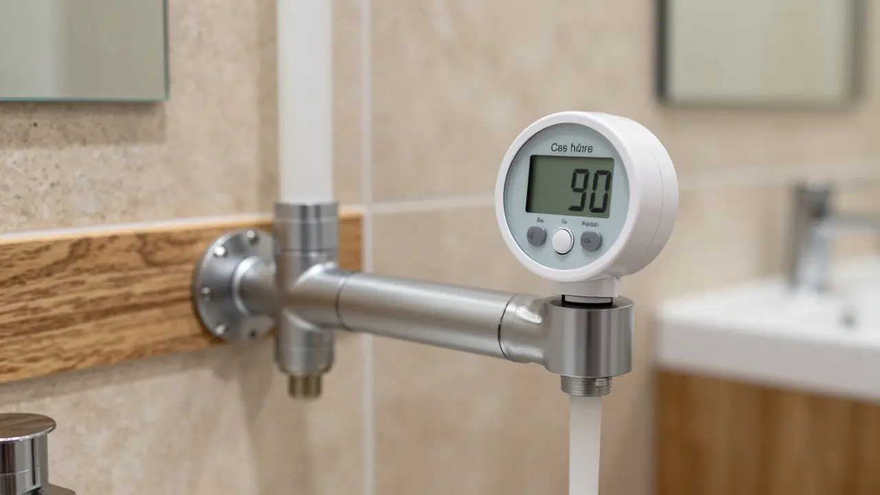 Detailaufnahme energieeffizienter Armaturen und Isolierung