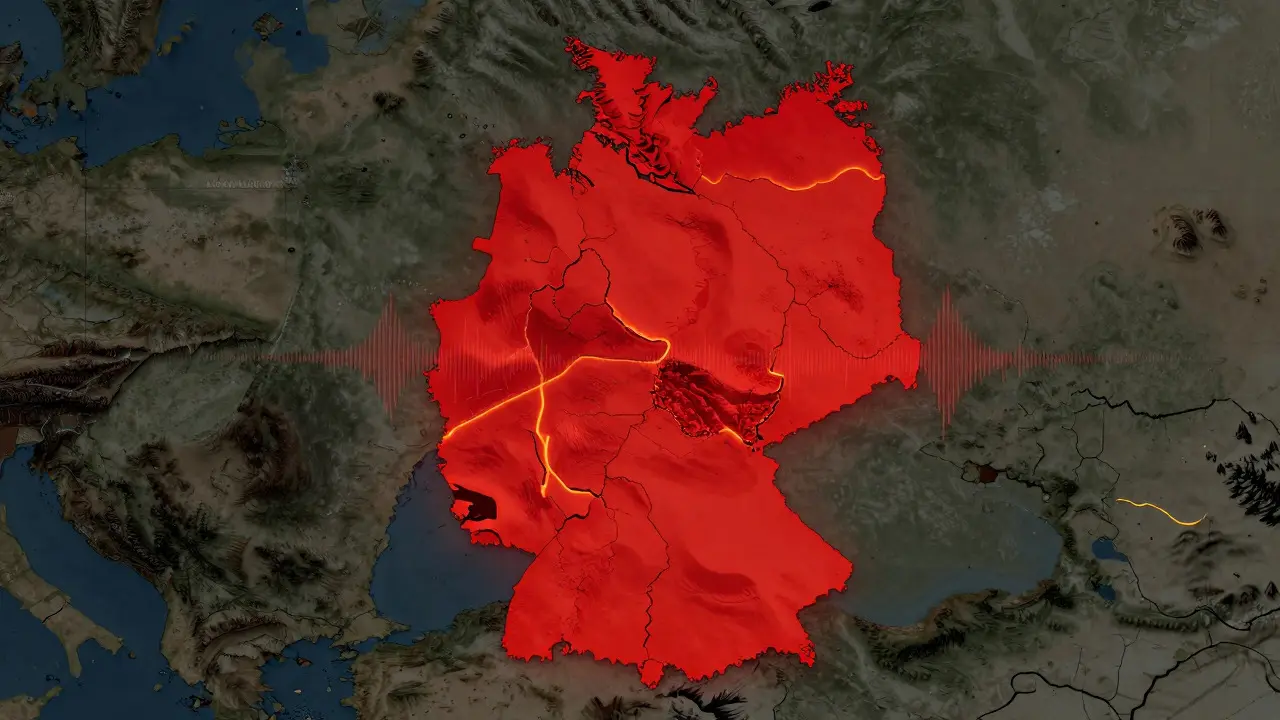 Geologische Karte Deutschlands mit markierten Erdbebengefahrenzonen