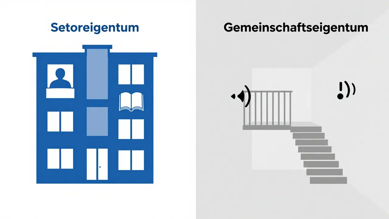 Konzeptgrafik zur Trennung von Sondernutzungs- und Gemeinschaftsrecht