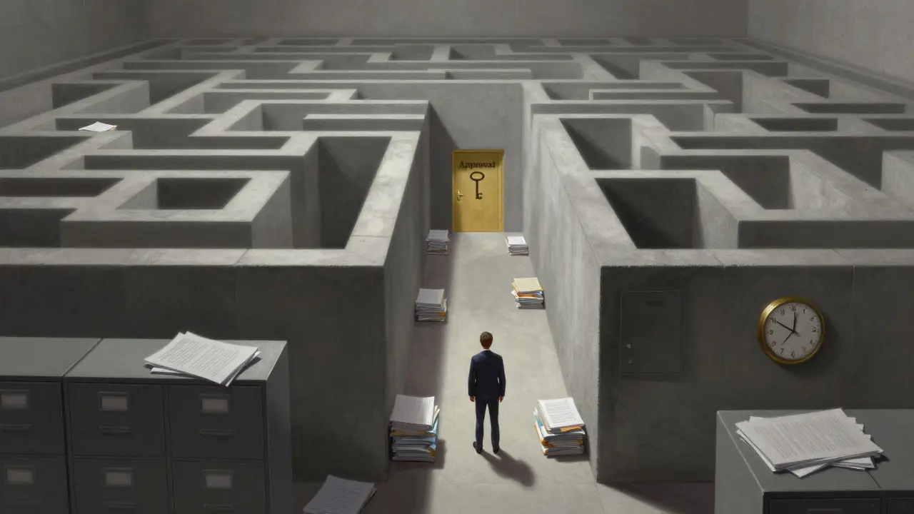 Bürokratisches Labyrinth der Genehmigungsbehörden