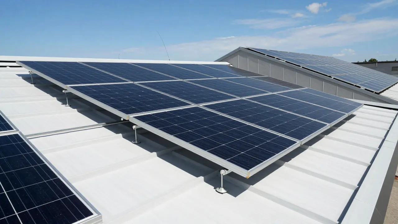 Solarpaneele auf einem Flachdach im Vergleich zu einem Schrägdach