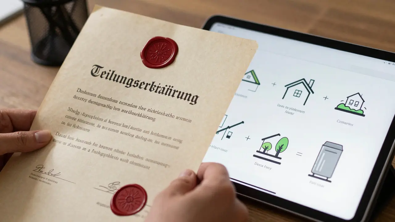 Vergleich von alter Teilungserklärung und neuen digitalen Schlüsseln