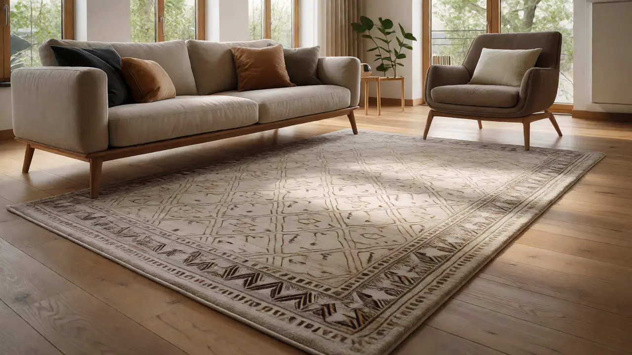 Teppich im Wohnzimmer richtig platzieren: Die perfekten Maße für Sofa & Couchtisch