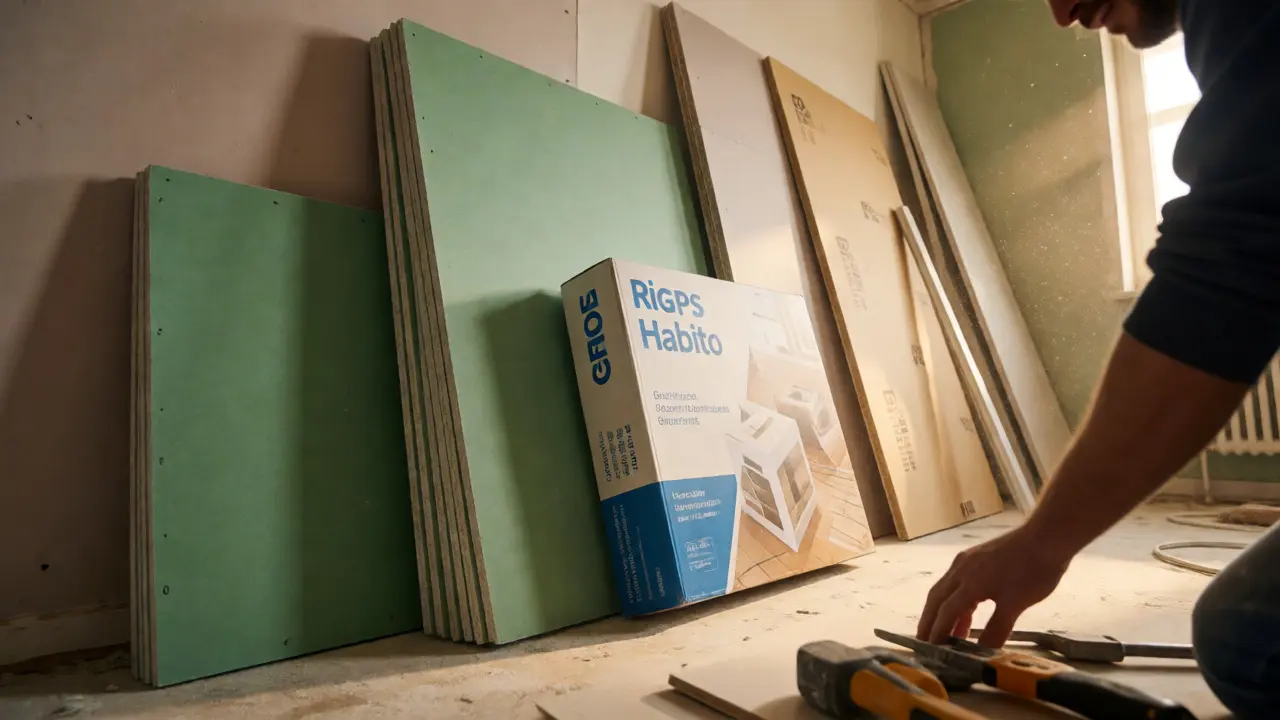 Verschiedene Brandschutzplatten-Typen wie GKFI, Habito und Fermacell bei einer Renovierung.