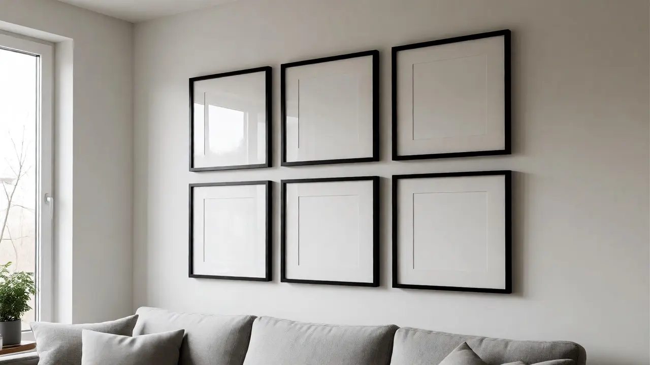 Bilderwand im Wohnzimmer gestalten: Formate, Rahmen und Hängung