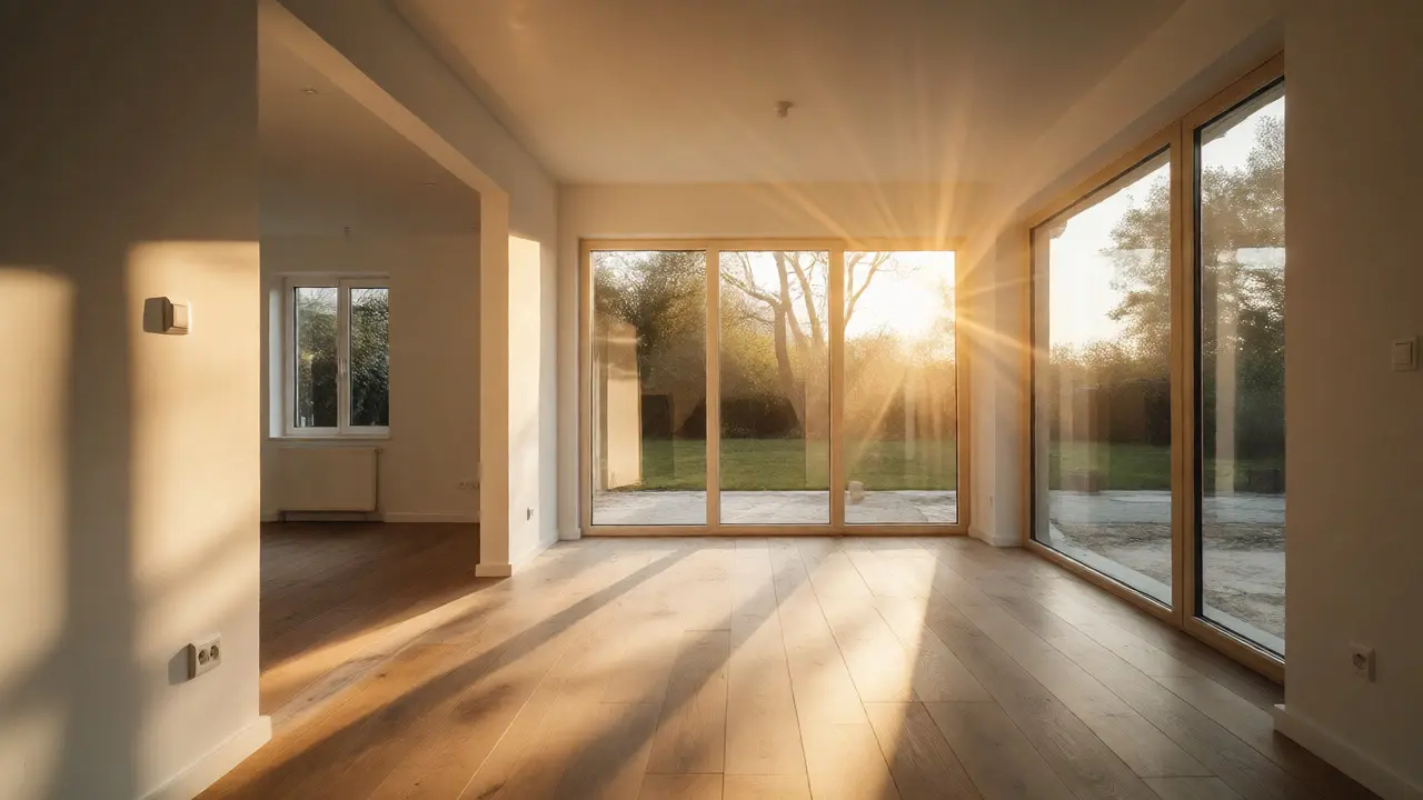 Modernisiertes Wohnzimmer nach erfolgreicher Kernsanierung